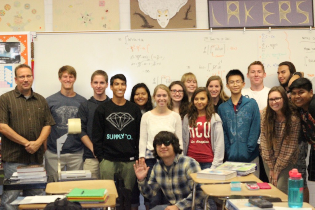 Poly's multivariable class poses with its esteemed teacher, Eric Oravets.
